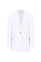 Antioch-Antioch Beyaz 100% Keten Kadın Blazer Ceket-Blazer Ceket-6-Milagron.com