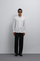 Antioch-Antioch Beyaz Düğmeli Yaka Relax Fit Erkek Gömlek-Gömlek-3-Milagron.com