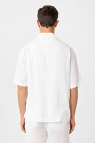 Antioch-Antioch Beyaz Keten Karışımlı Relaxed Erkek Gömlek-Gömlek-6-Milagron.com