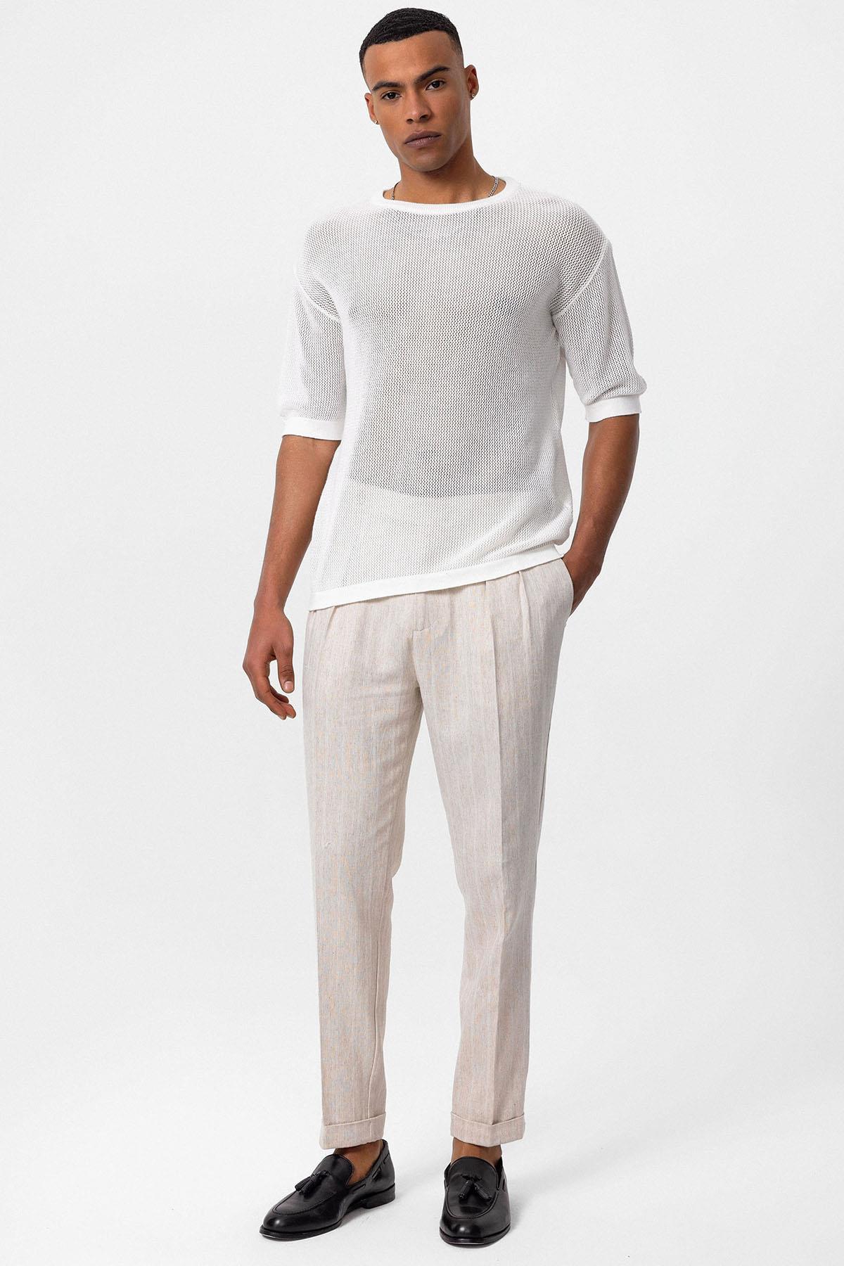 Antioch-Antioch Beyaz Oversize Ajurlu Erkek T Shirt-T-Shirts-3-Milagron.com