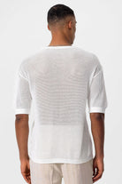 Antioch-Antioch Beyaz Oversize Ajurlu Erkek T Shirt-T-Shirts-5-Milagron.com