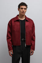 Antioch-Antioch Bordo Fermuarlı Suni Süet Erkek Mont-Mont-1-Milagron.com