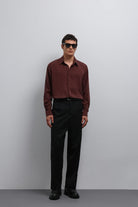 Antioch-Antioch Bordo Teknik Regular Fit Erkek Gömlek-Gömlek-3-Milagron.com