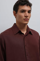 Antioch-Antioch Bordo Teknik Regular Fit Erkek Gömlek-Gömlek-6-Milagron.com