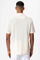 Antioch-Antioch Ekru Apaş Yaka örme Desenli Erkek Gömlek-Gömlek-6-Milagron.com