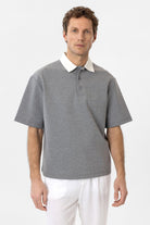 Antioch-Antioch Gri Kontrast Yaka İnterlok Dokulu Erkek T Shirt-T-Shirt-1-Milagron.com