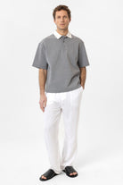 Antioch-Antioch Gri Kontrast Yaka İnterlok Dokulu Erkek T Shirt-T-Shirt-3-Milagron.com