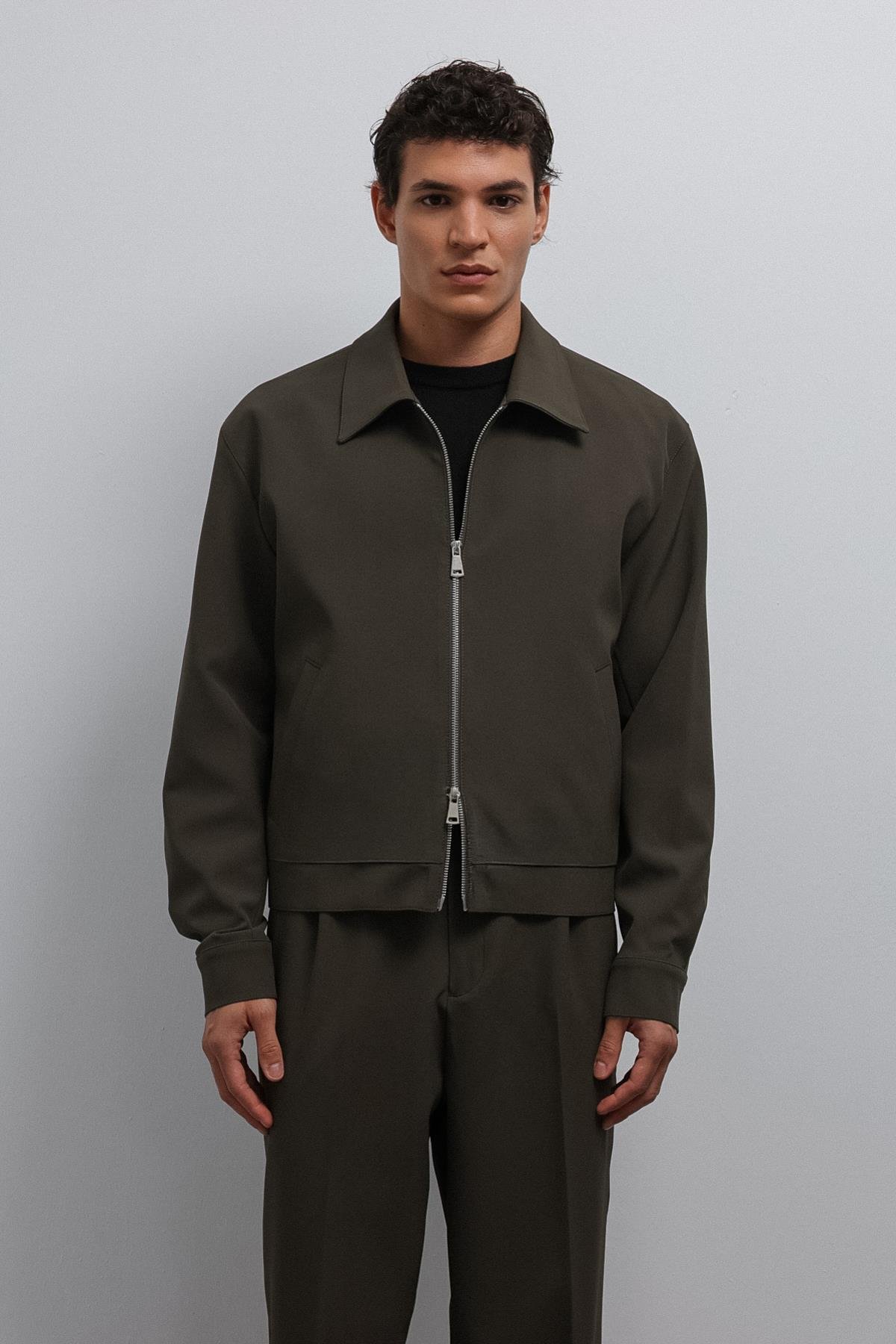 Antioch-Antioch Haki Fermuarlı Mevsimlik Erkek Mont-Mont-1-Milagron.com