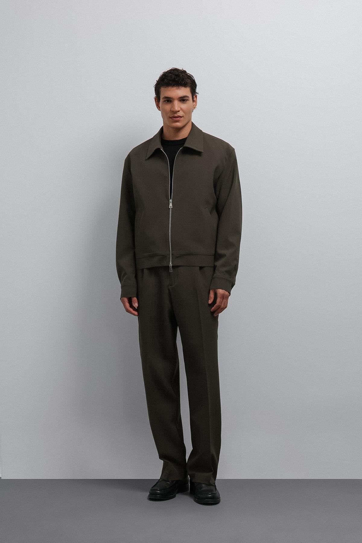 Antioch-Antioch Haki Fermuarlı Mevsimlik Erkek Mont-Mont-3-Milagron.com