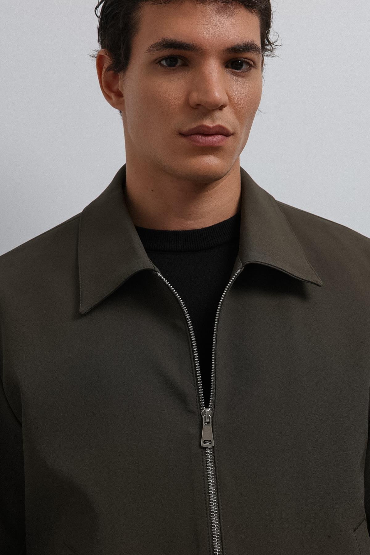 Antioch-Antioch Haki Fermuarlı Mevsimlik Erkek Mont-Mont-4-Milagron.com