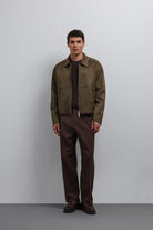 Antioch-Antioch Haki Fermuarlı Suni Süet Erkek Mont-Mont-3-Milagron.com