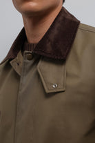 Antioch-Antioch Haki Kontrast Yaka Teknik Erkek Trençkot-Trençkot-4-Milagron.com