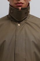 Antioch-Antioch Haki Kontrast Yaka Teknik Erkek Trençkot-Trençkot-5-Milagron.com