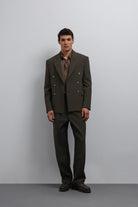 Antioch-Antioch Haki Kruvaze Erkek Blazer Ceket-Blazer Ceket-2-Milagron.com