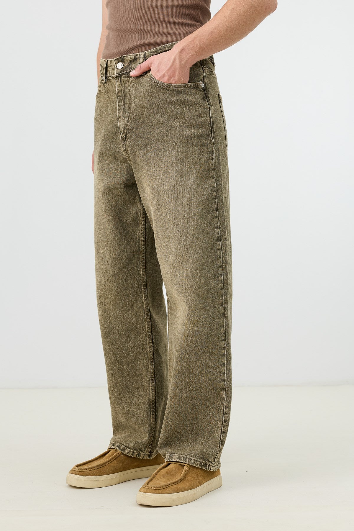 Antioch Haki Relax Fit Erkek Jean
