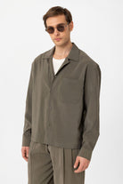 Antioch-Antioch Haki Relax Fit Modal Kumaş Erkek Gömlek-Gömlek-2-Milagron.com