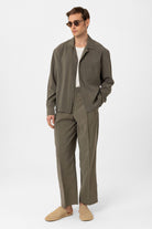 Antioch-Antioch Haki Relax Fit Modal Kumaş Erkek Gömlek-Gömlek-3-Milagron.com