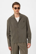 Antioch-Antioch Haki Relax Fit Modal Kumaş Erkek Gömlek-Gömlek-4-Milagron.com