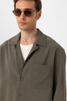 Antioch-Antioch Haki Relax Fit Modal Kumaş Erkek Gömlek-Gömlek-5-Milagron.com