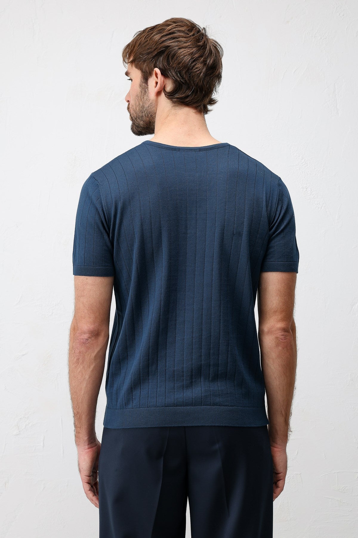 Antioch İNdigo Dokulu Erkek Triko T-Shirt