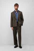 Antioch Kahve 1 Relax Fit Kruvaze Erkek Blazer Ceket