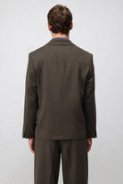 Antioch Kahve 1 Relax Fit Kruvaze Erkek Blazer Ceket