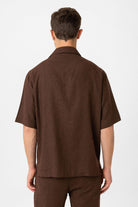 Antioch-Antioch Kahve Keten Karışımlı Relaxed Erkek Gömlek-Gömlek-6-Milagron.com
