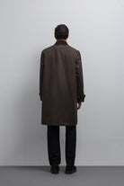 Antioch-Antioch Kahve Kontrast Yaka Teknik Erkek Trençkot-Trençkot-6-Milagron.com