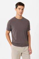 Antioch-Antioch Kahve Regular Fit Modal Teknik Kumaş Erkek T Shirt-T-Shirts-1-Milagron.com