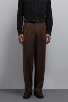 Antioch-Antioch Kahve Relax Fit Baggy Pilili Erkek Pantolon-Kumaş Pantolon-1-Milagron.com