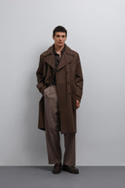 Antioch-Antioch Kahve Relax Fit Erkek Trençkot-Trençkot-1-Milagron.com