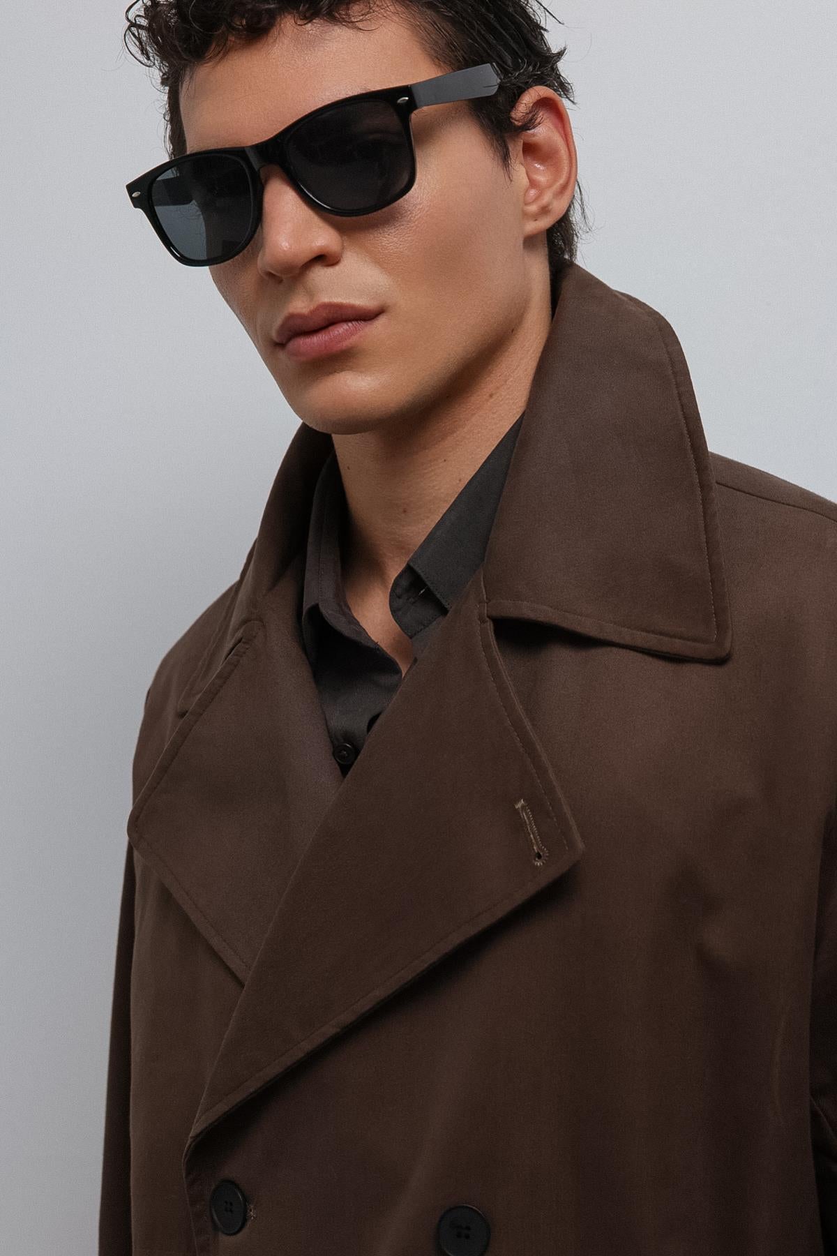 Antioch-Antioch Kahve Relax Fit Erkek Trençkot-Trençkot-4-Milagron.com