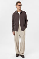 Antioch-Antioch Kahve Relax Fit Liyosel Kumaş Erkek Gömlek-Gömlek-2-Milagron.com