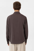 Antioch-Antioch Kahve Relax Fit Liyosel Kumaş Erkek Gömlek-Gömlek-5-Milagron.com