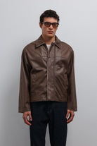 Antioch-Antioch Kahve Relax Fit Suni Deri Erkek Mont-Mont-1-Milagron.com