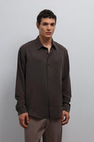 Antioch-Antioch Kahve Teknik Regular Fit Erkek Gömlek-Gömlek-1-Milagron.com