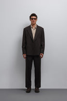 Antioch-Antioch Kahve çizgili Kruvaze Erkek Blazer Ceket-Blazer Ceket-2-Milagron.com