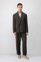 Antioch Koyu Kahve Modal Karışımlı Relaxed Fit Erkek Blazer Ceket