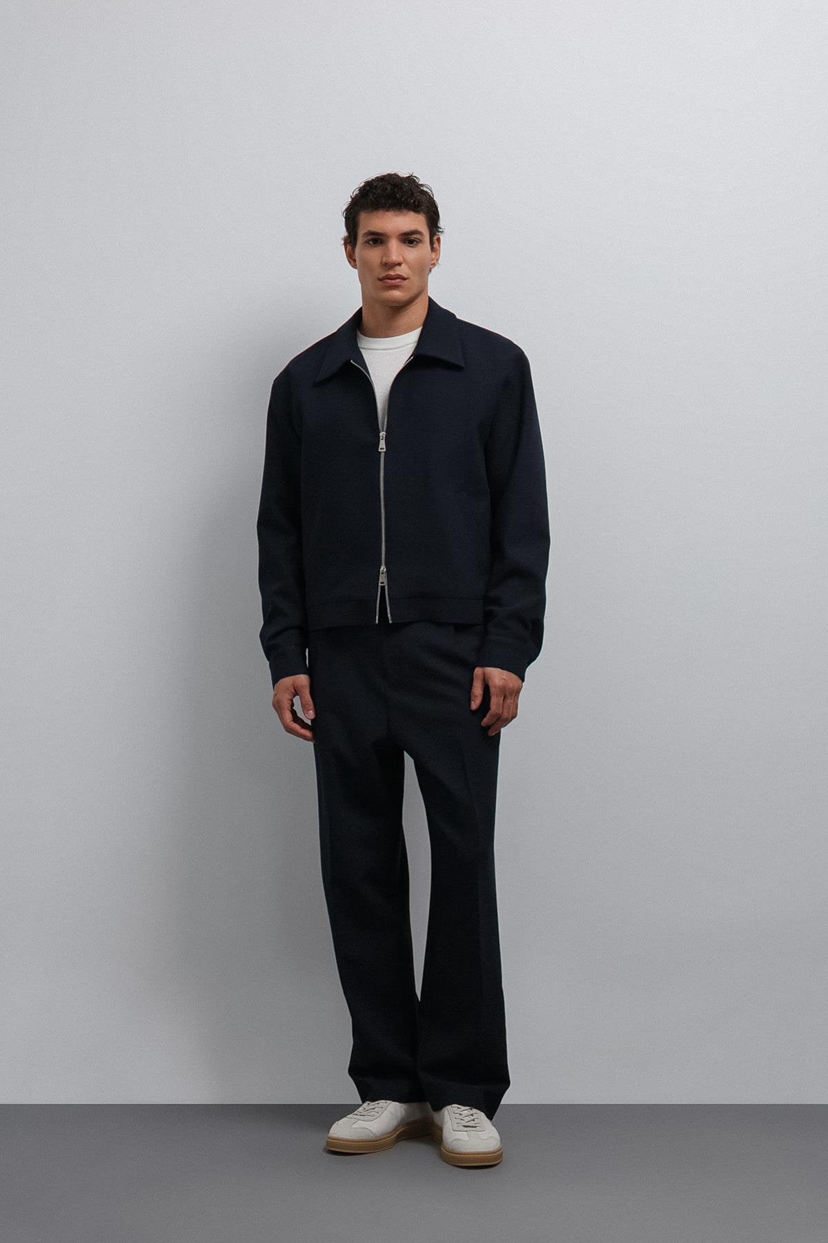 Antioch-Antioch Lacivert Fermuarlı Mevsimlik Erkek Mont-Mont-2-Milagron.com