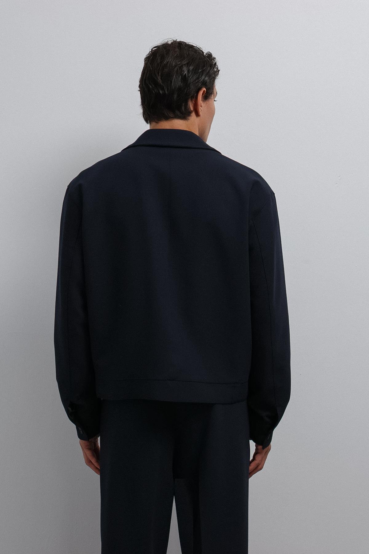 Antioch-Antioch Lacivert Fermuarlı Mevsimlik Erkek Mont-Mont-5-Milagron.com