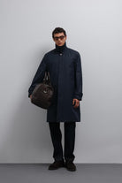 Antioch-Antioch Lacivert Kontrast Yaka Teknik Erkek Trençkot-Trençkot-1-Milagron.com