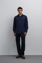 Antioch-Antioch Lacivert Relax Fit Erkek Gömlek-Gömlek-3-Milagron.com