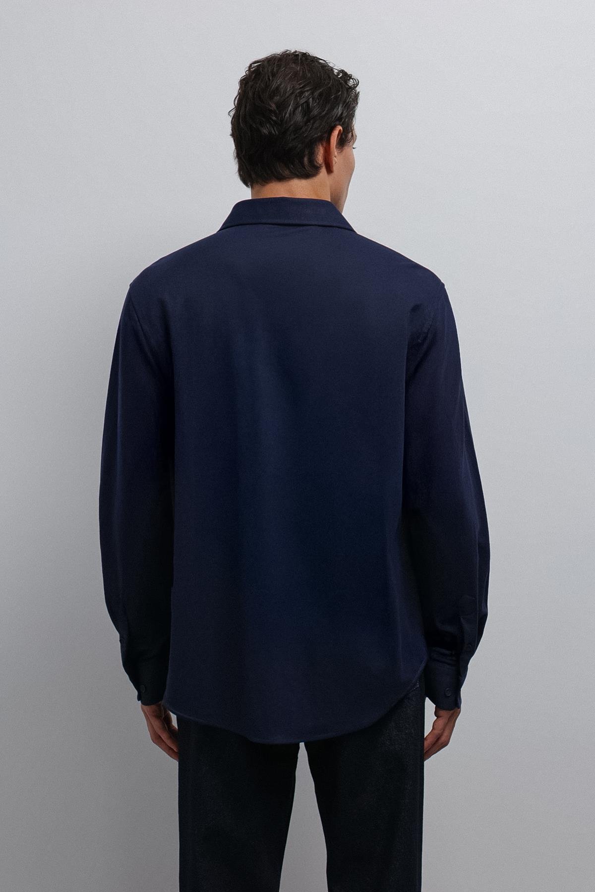 Antioch-Antioch Lacivert Relax Fit Erkek Gömlek-Gömlek-5-Milagron.com
