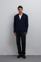 Antioch-Antioch Lacivert Saç örgülü Dokulu Erkek Hırka-Hırka-3-Milagron.com