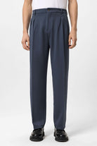 Antioch-Antioch Lacivert Yüksek Bel Pileli Rahat Kalıp Erkek Pantolon-Kumaş Pantolon-1-Milagron.com