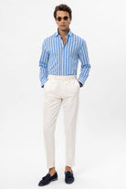 Antioch-Antioch Mavi Slim Fit çizgili Erkek Gömlek-Gömlek-2-Milagron.com