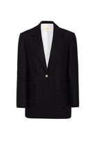 Antioch-Antioch Siyah 100% Keten Kadın Blazer Ceket-Blazer Ceket-6-Milagron.com