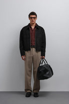 Antioch-Antioch Siyah Fermuarlı Suni Süet Erkek Mont-Mont-3-Milagron.com