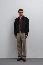 Antioch-Antioch Siyah Fermuarlı Suni Süet Erkek Mont-Mont-4-Milagron.com