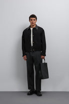 Antioch-Antioch Siyah Kontrast Yaka Teknik Erkek Mont-Mont-2-Milagron.com